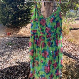 HOLLISTER bright green dress